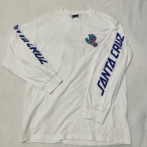 Large White Men’s The Original Santa Cruz Skateboard Long Sleeve Graphic T-Shirt